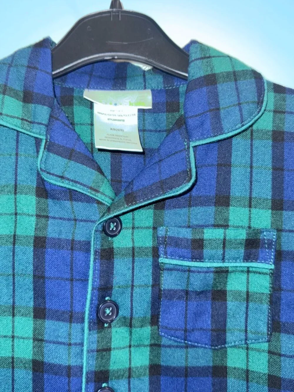 Saint Eve Kids Navy/blue Plaid Pajamas